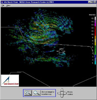 Click to view the NEXRAD base reflectivity in a 3-D projection