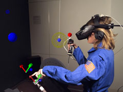 Image of research associate wearing a virtual head-up display
