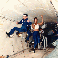 Image of a zero gravity study in a KC-135 aircraft.