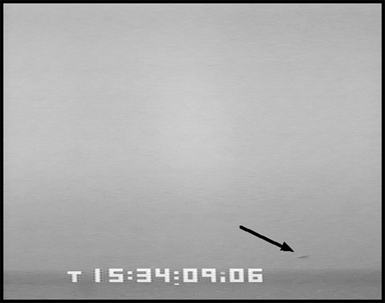 Figure 1. Video image showing another aircraft flying in the field of view of the camera