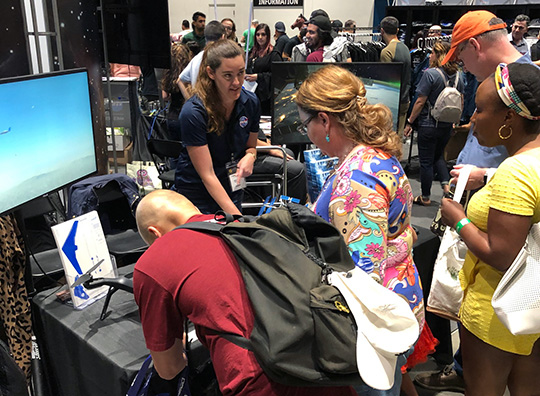 Image of the Human Systems Integration Division booth at the 2019 Silicon Valley Comic Con