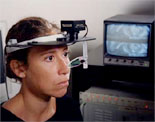 Image of research subject in Eye Tracking study